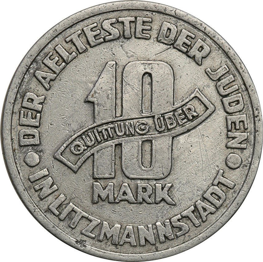 Getto Łódź. 10 Marek 1943 aluminium - odmiana 3/2
